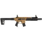 SIG SAUER MCX Rattler Canebrake CO2 pellet rifle for training, practice and varmint control, CO2 model with flip-up sights, 30 round magazine and muzzle velocity up to 600 fps.