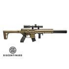 SIG SAUER MCX .177 caliber pellet gun delivers 30 rounds of rapid-fire with 1-4x24 rifle scope and FDE stock | SIG SAUER MCX CO2 powered replica, 177 air rifle.