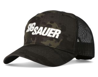 BLACK MULTICAM CAMO SIG SAUER 862 TRUCKER HAT